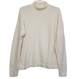 Natural Collections Mock Neck White Sweater, Size Large